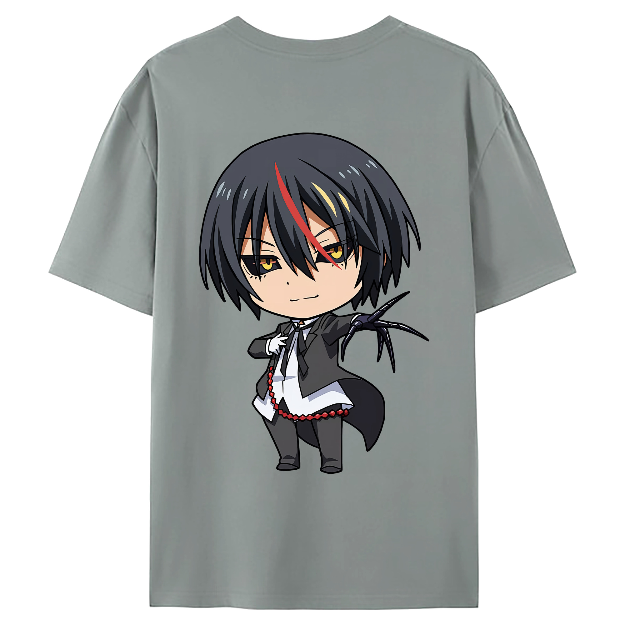 （画像用） 転スラ Regarding Reincarnated to Slime 綿100％ メンズ半袖Tシャツ（バックプリント） 通気性